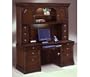 Chocolate Patina Finish Kneehole Credenza with Hutch Chocolate Patina