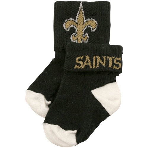 New Orleans Saints Black Infant Roll Top Socks