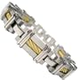 13MM Titanium Bracelet with Gold Plated Twisted Stainless Steel Cables Inlay 8"