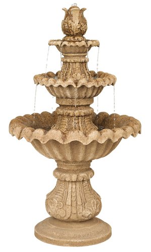 Classic Three-Tier Reconstituted Granite Fountain