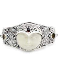 Citrine and garnet cuff bracelet, Imperial Woman - Handcrafted Sterling Silver Cuff Bracelet from Indonesia