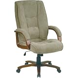 concord Oak Deluxe Pillow Back Executive Chair w Padded Arms In Microsuede Fabric By Office Star