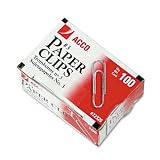 ACCO Economy #3 Paper Clips, Small, Smooth Finish, 15/16 Inches Long, Silver, 1 Box of 100 Clips (72320)