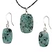 Aqua Quartz Cushion Drop Pendant and Earrings Set title=