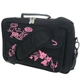NEW! 10 inch Laptop Bag Carry Case Floral Black Pink 198