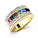 Women's Multicolor Swarovski Crystal Ring, Size:5-10