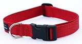 41oWHrCGrTL. SL160  Large Red Nylon Webbing Dog Collar: 1 wide, Adjusts 18 28.