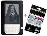 Black Color Amazon Kindle 2 E-Book Reader Silicone Rubber Skin Case + Kindle2 Anti Scratch LCD Screen Protector