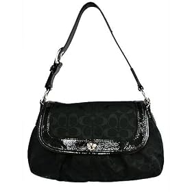 Coach Soho Pleated Signature Large Flap Hobo Handbag