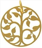 Round Tree of Life Open Cut Design Pendant in Gold Vermeil, #8340
