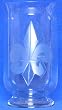 Individually Hand Etched Fleur De Lis Large Glass Candle Shade 11.5"H