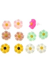 Earrings Lot Studs, Acrylic Sun Flower Earring 12 Pieces Earring Set Stud on Nylon Posts