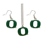 Oregon Ducks Necklace and Dangle Earring Charm Set NCAA ~ aminco