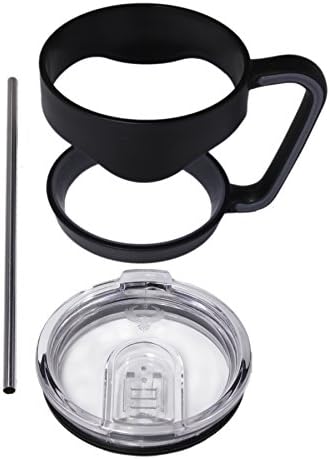 Yeti Ozark Trail and RTIC 30oz Tumbler Accessory Set | Includes Sliding Lid, Stainless Steel Straw and Handle (Clear Lid 30oz)