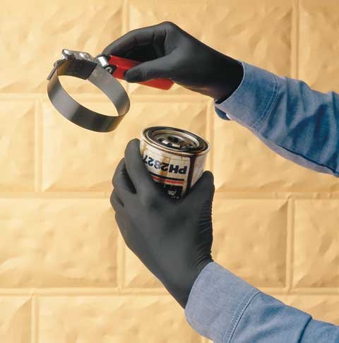 Best Nighthawk 7700PFT Black Nitrile glove bx/50 gloves Medium