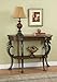 Powell Masterpiece Floral Demilune Console Table with Horse head and Hoofed-foot Cast Legs and Display Shelf
