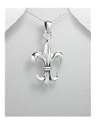 Fleur de lis Pendant Necklace In 92.5 Sterling Silver