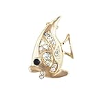 Rhinestone Gold Plated Fish Animal Pin Brooch