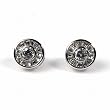 Men's Sterling Silver Earrings with Clear CZ - Round - 12 mm