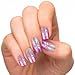 Buyinhouse Lady Girl Nailart Tools 24pcs/set Pre Design Acrylic Nail Tips False French Full Nails ArtSilver and Purple Style Model