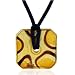 Pugster Citrine And Silver Foil Murano Glass Square Donut