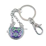 Purple Purse Charm Keyring Locket Sparkling