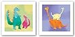 Dinosaur Set by Rachel Deacon 13"x12.5" Art Print Poster