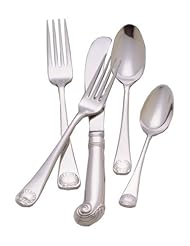 Kitchen: Colonial Williamsburg Royal Shell Stainless Steel Flatware 5 Piece Place Setting - Reed & Barton