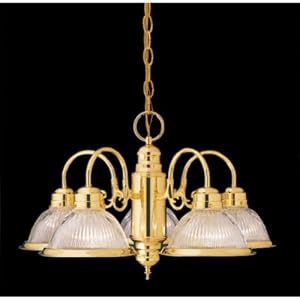 Compact Chandelier in Polished Brass