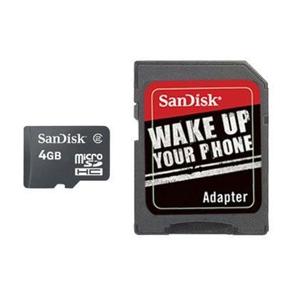 SanDisk 4GB MicroSDHC Card with SD Adpater ( SDSDQ-4096-A11M, US Retail Package )