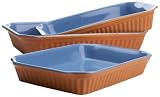 Review Reco International 30872 / Reco International Rectangular Baking Set of 3, Terra Cotta/Blue
