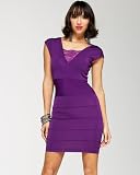 bebe Lace Paneled Ottoman Dress