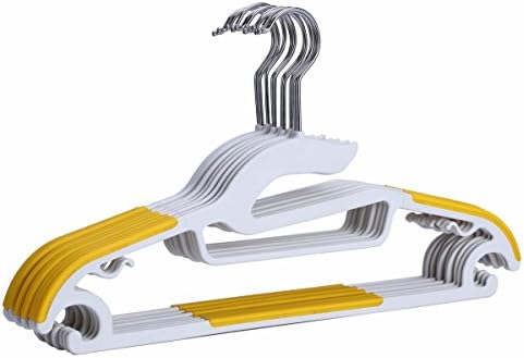 Homlove Dry Wet Amphibious Hanger light yellow Set of 10 non-slip Shoulder Design, Steel Swivel Hooks