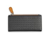 Citta Design Top Grain Punched Leather Wallet in Gift Box, Mocha/Saffron