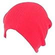 Gossip Girl Ribbed Beanie Slouch Knit Hat Neon Pink