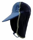 Bright Bots Australian Sun Protection UPF50+ Legionnaires Sun Hat Navy Blue and Blue size Medium (approx 12-24m)