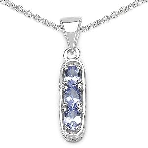 0.50 Carat Genuine Tanzanite Silver Pendant by 