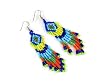 Tropical Dream Geometric Seed Beed Dangle Fashion Earrings with Fringe