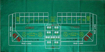 Hi-Grade 36" x 72" Craps Felt Layout