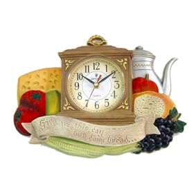 Give Us This Daily Bread Verse Kitchen Wall Clock Vegetables