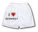 White Boxer Short with I Love Beowulf