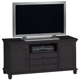 Tall Wide Screen Tv Stand 2-door Black