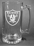NFL Oakland Raiders Laser Etched 27oz Glass Beer Mug