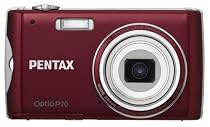 Pentax Optio P70 12MP Digital Camera with 4x Wide Angle Optical Zoom and 2.7 inch LCD (Red)