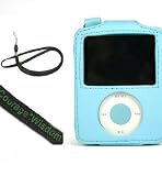 Apple iPod Nano Carrying Case Package for Apple 3rd / 4th Generation Skin Cover + Screen Protector and Wisdom*Courage Neckstrap Compatible with Nike+iPod 4G 4 GB 8 GB 16 GB 16GB nano Chromatic (ipod nano not included), Ipod nano 3rd gen, Froza Blue