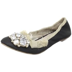 cute dressy flats Mia Womens Parisian Jeweled Ballerina Flat