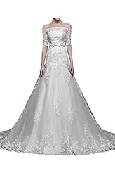 Natural   Waistline Off the Shoulder Lace-Up Satin  Dress