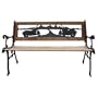 Painted Sky Designs Wood & Cast Iron Bench - Motorcycle Scene in Bronze, Model# BMC-BR-00125