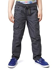 Pure Cotton Ribbed Waistband Cargo Trousers