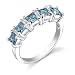 Sterling Silver 1.25 cts Princess Cut London Blue Topaz Ring Size 7